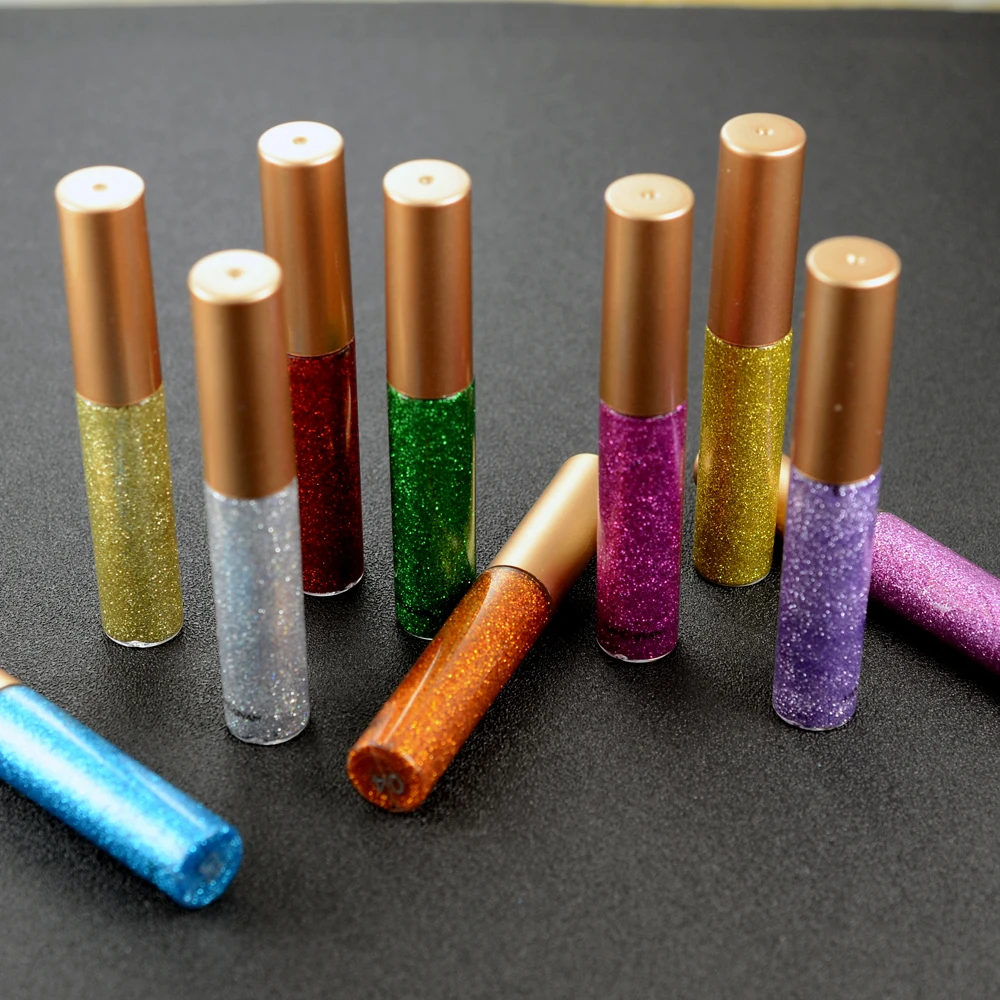 Stage Makeup Glitter Liquid Eyeshadow, Dazzling Shimmer, Highly Pigmented, Long-Lasting, Sparkling Eye Makeup for Performances