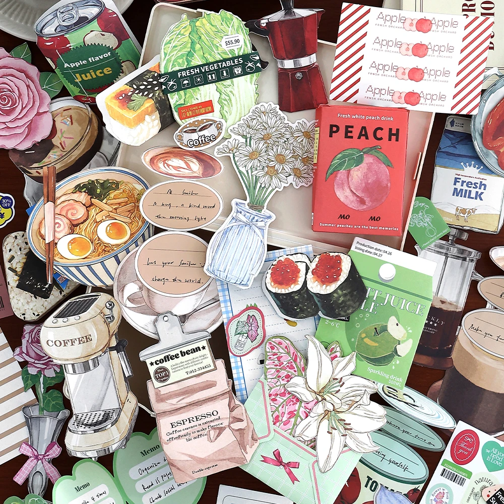 8 paczek/partia Fresh Market Three Bullets seria retro papierowy notatnik do wiadomości