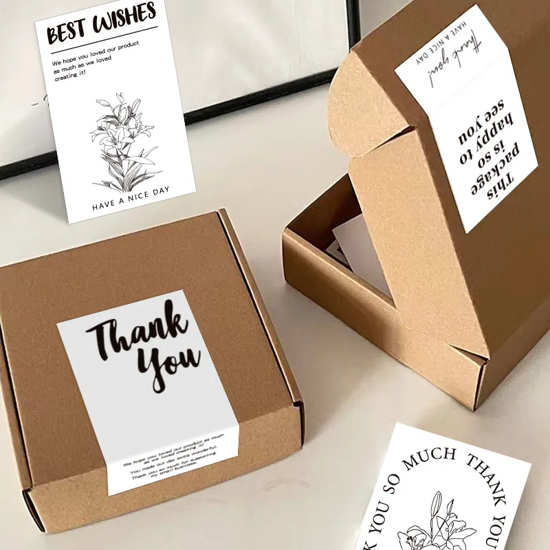 50Pcs Thank You Sticker Seal Labels Business Gift Decor Sticker Package Sticker Simple Advanced I Hope You Have A Good Time New