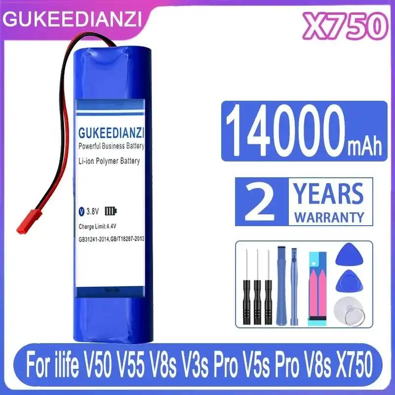 

Аккумулятор для робота-пылесоса 14000 мАч для Ilife V50 V55 V8s V3s Pro V5s Pro V8s X750