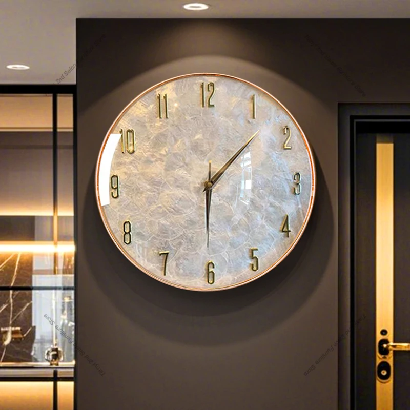 Minimalist Italian Shell Wall Clock Modern Simple Living Room High-end Wall Clock Premium Living Room Home Decor Wanduhr FYWC