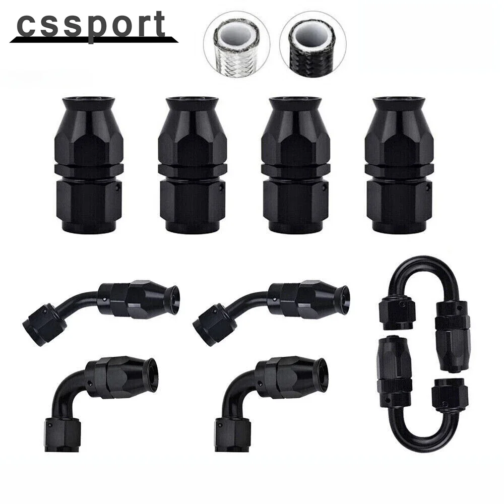 

10PCS 4AN 6AN 8AN 10AN PTFE Fuel Oil Gas Hose End Fitting Adapter Kit E85