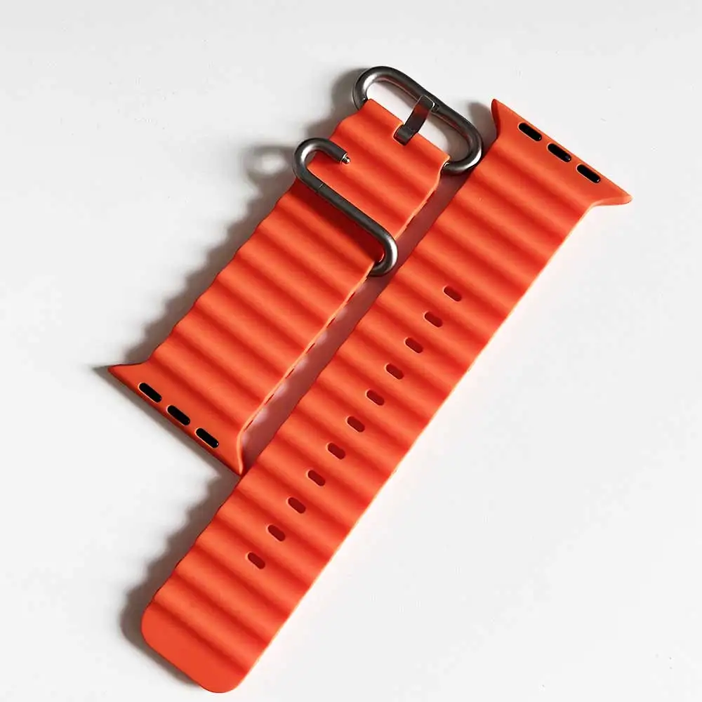 Silicone Ocean band for Apple Watch straps 45mm 46mm 40mm Ultra 2 49mm 44mm 41mm 38-42mm sport bracelet series 10 9 8 7 6 5 4 SE