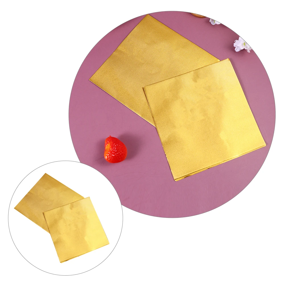 

600pcs 8x8cm Golden Aluminum Foil Chocolate Wrappers Food Grade Party Wedding Valentine Tea Packaging Solution