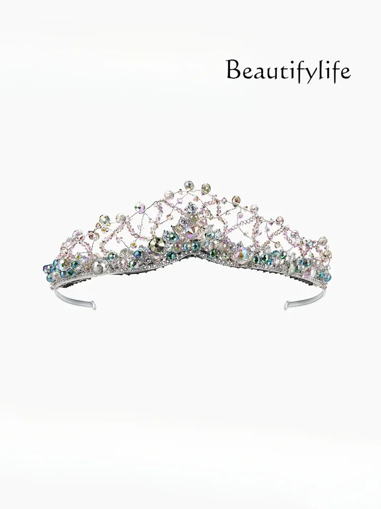 Light Luxury Symphony Craft Crystal Crown Bridal Banquet Exquisite Headband Headband Hair Accessories