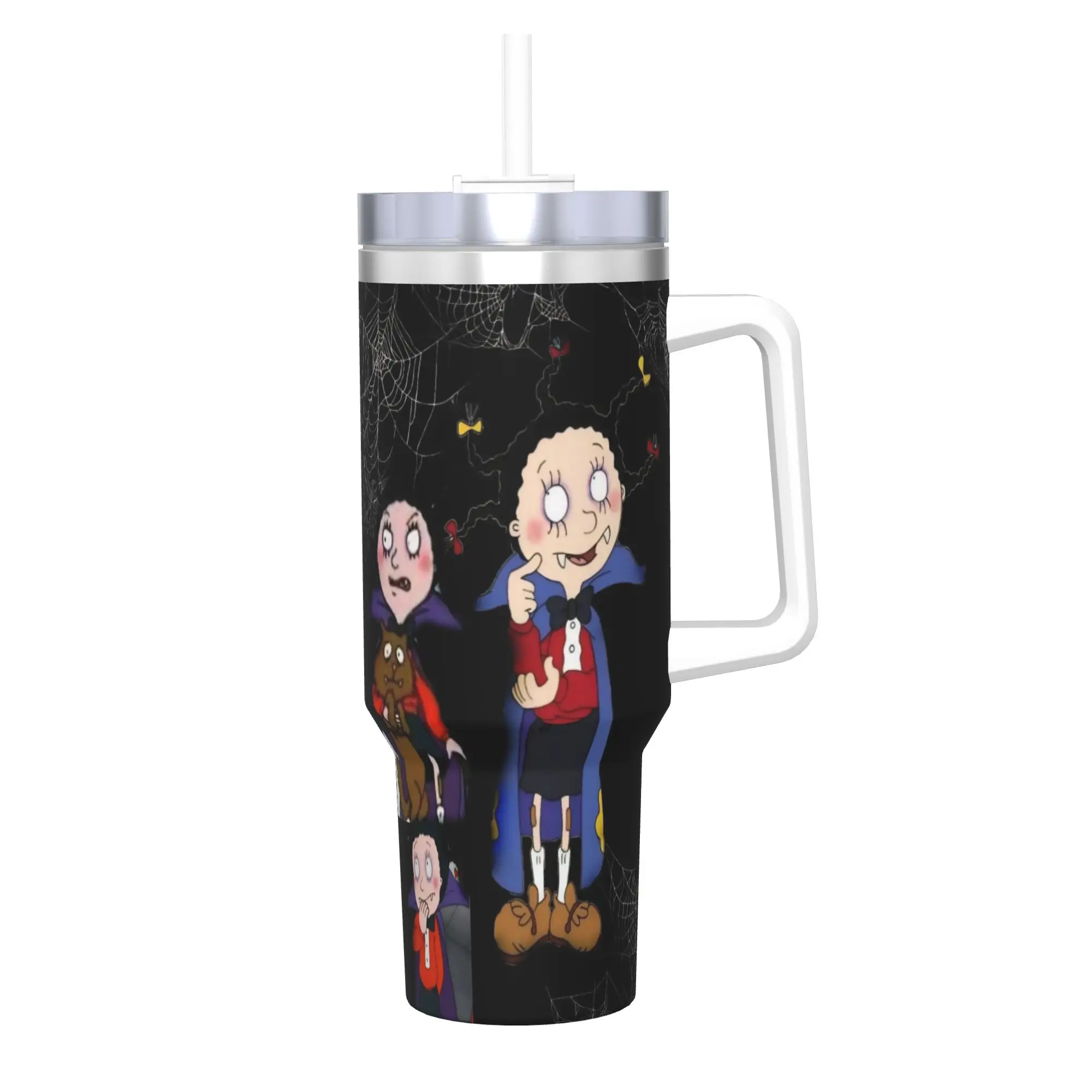 Mona The Vampire Anime Tumbler Vacuum Insulated  Coffee Cups Vacuum Flask Travel Outdoor Mugs Spill Proof 40oz