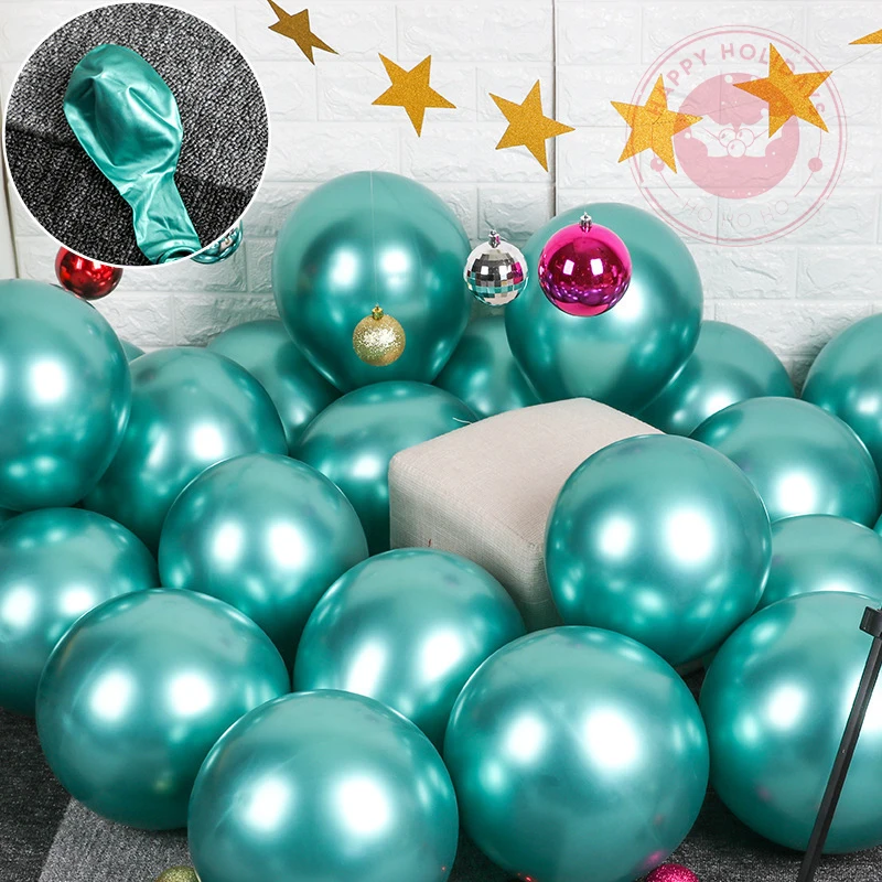 Globos de Metal de 50 piezas para decoración de fiesta, venta al por mayor, globos de látex gruesos nacarados, oro cromado, Decoración de cumpleaños y boda