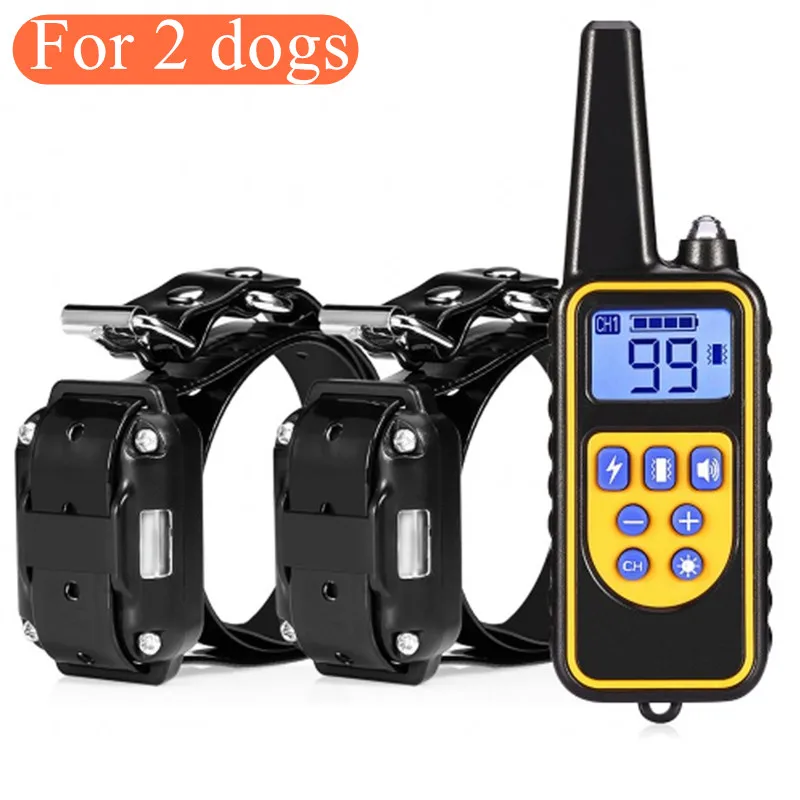 800 m elektrische hondentrainingshalsband, waterdichte huisdierafstandsbediening, oplaadbare trainingshalsband met schoktrillingsgeluid