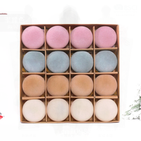 16PCS Christmas Flocking Ball Ornaments 6CM Handcrafted Hanging Decorations for Tree Modern Minimalist Style Set of Boxes