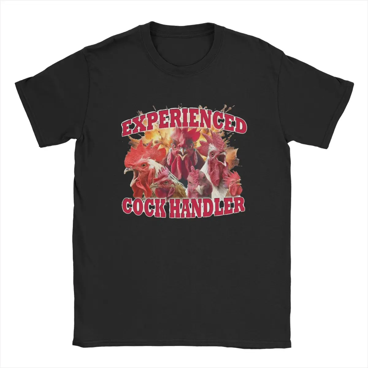 Men's T-Shirt Experienced Cock Handler Novelty Cotton Tee Shirt Short Sleeve T Shirt Crew Neck Clothing Gift Idea