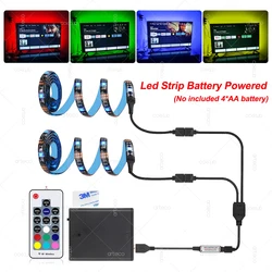 USB Led Strip Light Battery Powered 17 Key RF Control RGB Flexible Tape Ribbon Lamp TV Back Light Scooter Bicycle Led Lighting