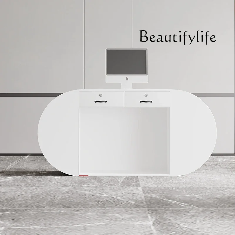 new Smart Front Desk Reception Desk Hospital Guide Service Desk Consultation Table Beauty Salon Bar Counter Cashier Counter