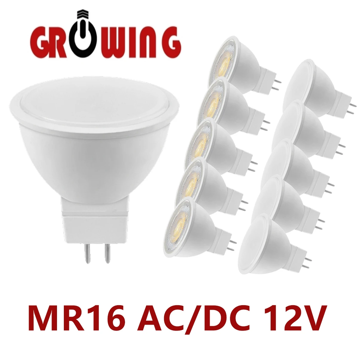 LED low voltage spotlight GU5.3 in-line MR16 3W-7W AC/DV 12V super bright no strobe warm white light suitable for downlight desk