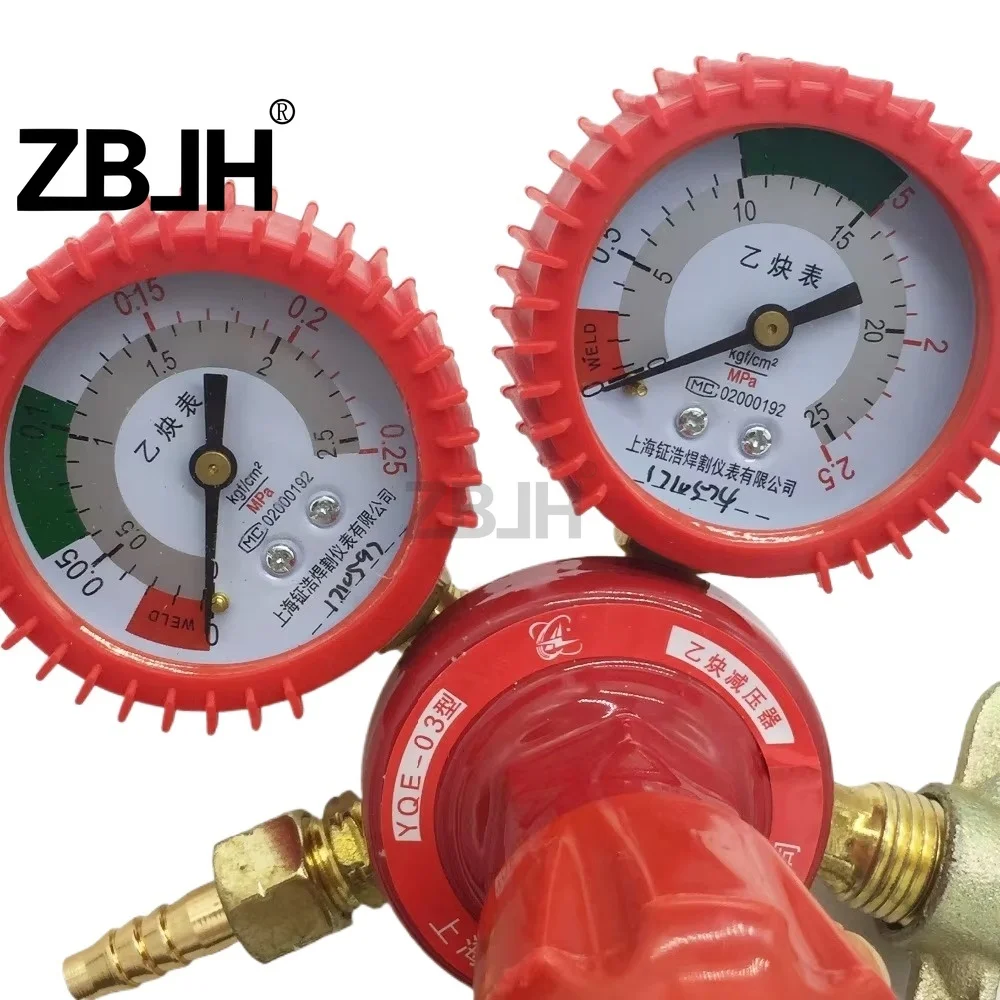 G5/8'' -14 shockproof acetylene pressure regulator gas cylinder pressure gauge