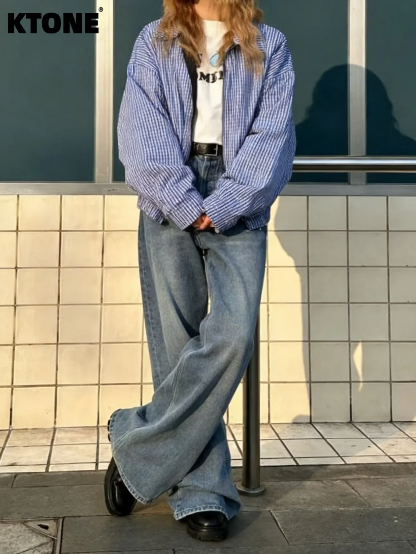 

Retro Jeans Blue Baggy For Man Streetwear Drip For Dating No accessories or belts included