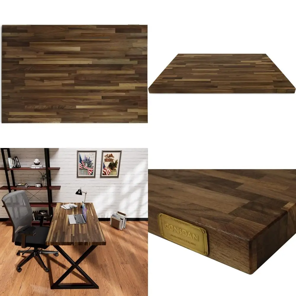 

Столешница для мясника из твердой древесины ореха, двусторонняя кухонная деревянная плита с полированными поверхностями, подходит для подготовки и S