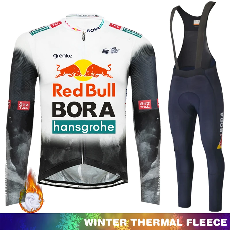 

RED BULL Jersey Ciclismo Hombre Cycling Outfit 2026 Retro Winter Fleece Uniform Man Clothes Thermal Men Jackets Set Triathlon