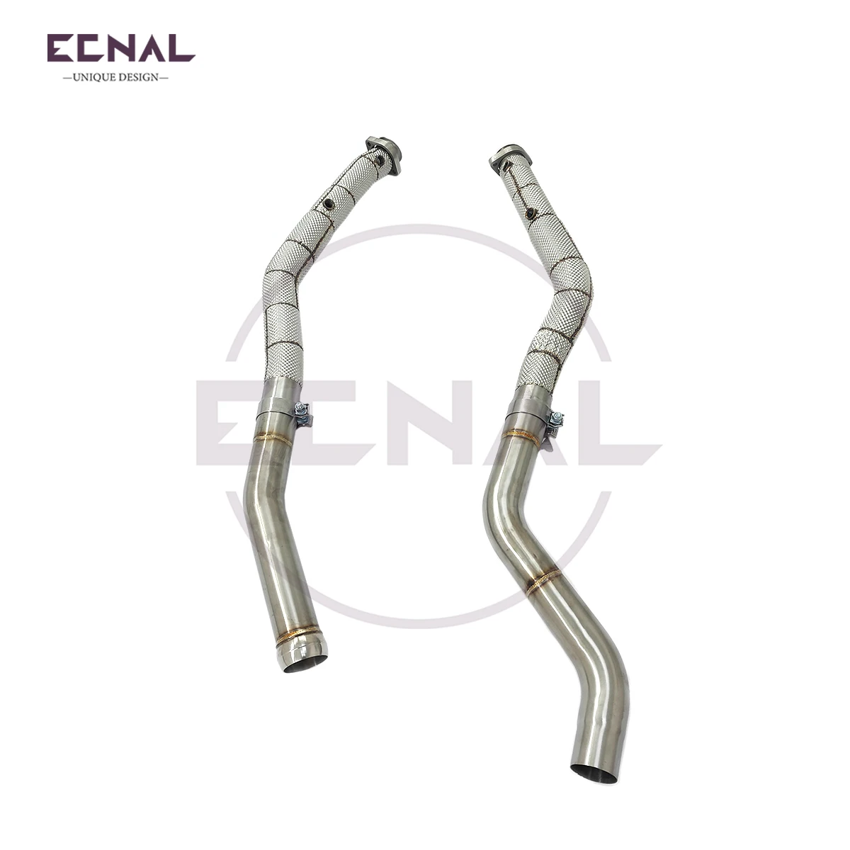 

Ecnal Exhaust Sport Downpipe for Mercedes Benz GLE63 5.5T 2012-2017 Exhaust Pipe with Heat Shield SS304 Exhaust System