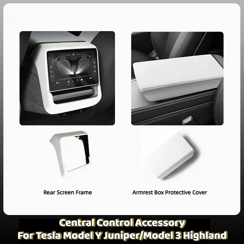 

For Tesla Model Y Juniper/Model 3 2025 Up Armrest Box Cover Pad Rear Screen Frame Ventilation Mask Protector Cover Accessories