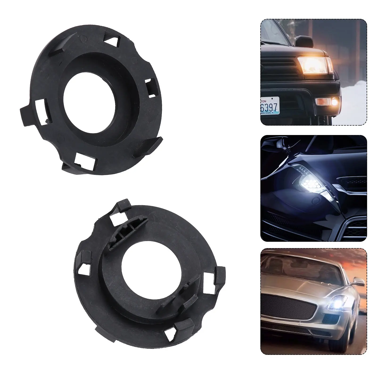 8Pcs LED Adapter Durable Plastic Holder Car LED Bulb Base Bracket Headlamp Retainer Adapters