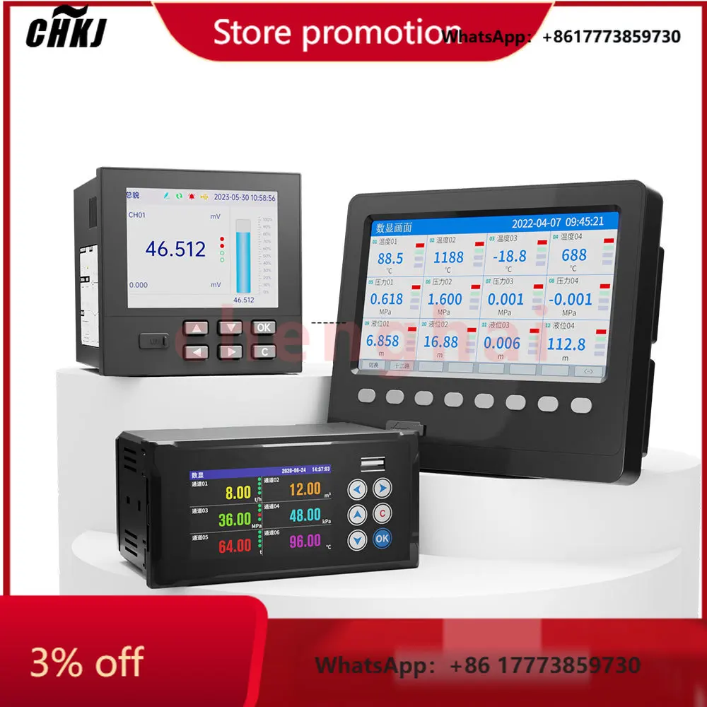 

CHKJ-2025NEW6 to 64 Channel Input Options Paperless Data Logger RS485 Paperless Recorder