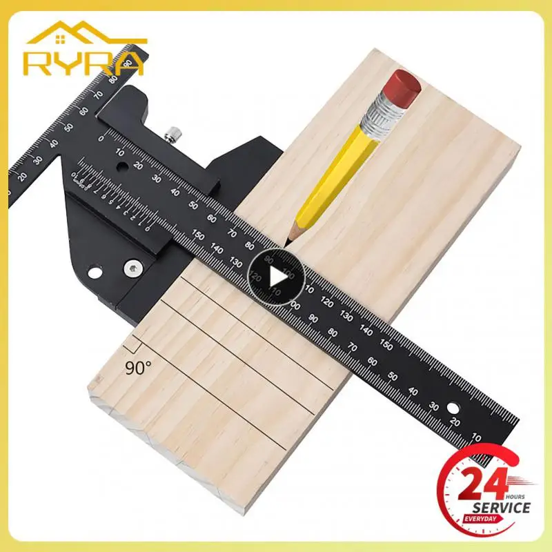 

Woodworking Ruler Aluminum Alloy T-type Line Drawing Device Depth Vernier Measuring Ruler Multi-function Tool