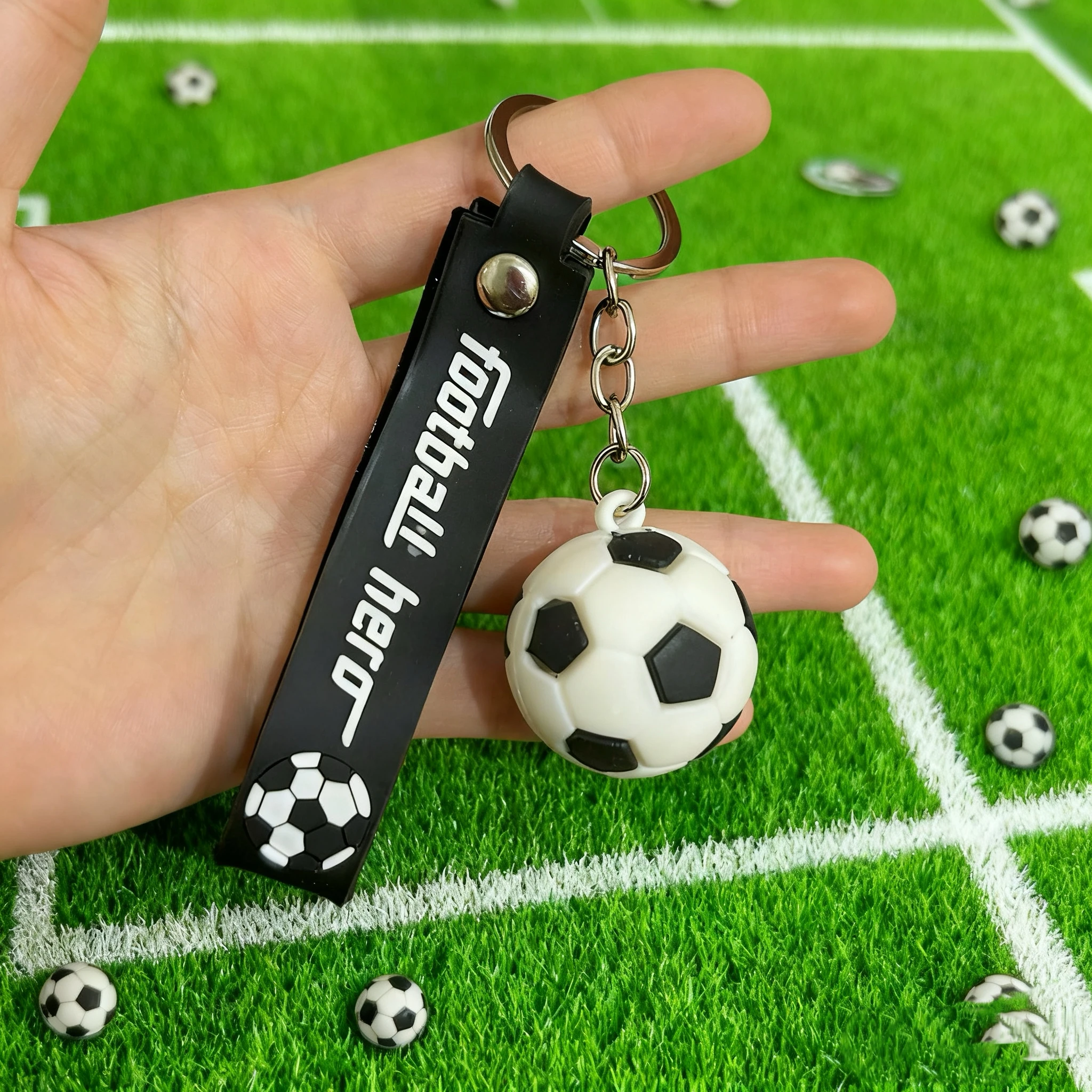 دائم كرة القدم حلقة رئيسية حقيبة تذكارية سلسلة المفاتيح سحرية لهدية الاستاد والاستخدام اليومي