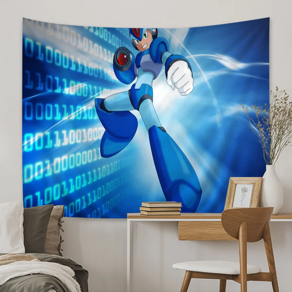 Rockman M-Megaman Movie Tapestry Art Printing Japanese Wall Tapestry Anime Wall Hanging Home Decor