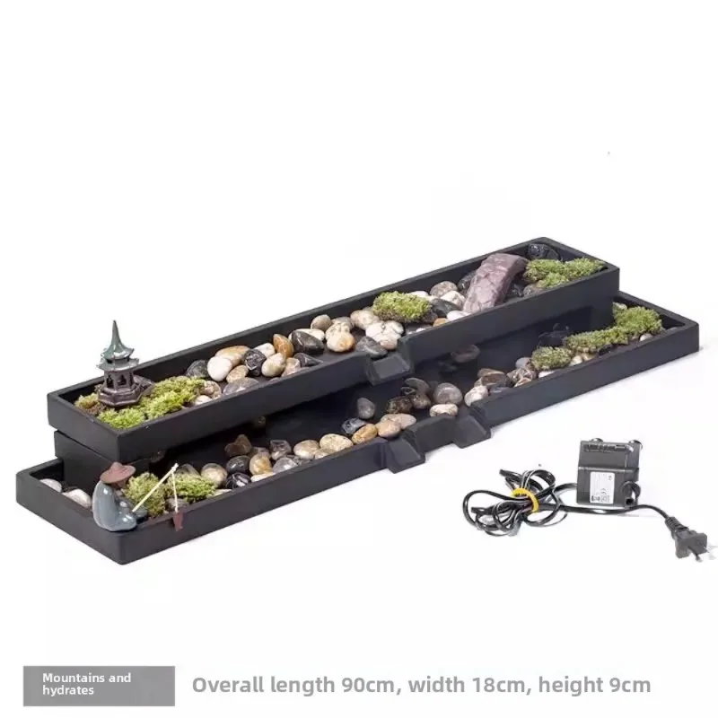 Simple Modern Lotus Tank, Stone Groove, Fish Tank, Circulation, Waterfall, Flow Device Ornament, Water Feature Decoration