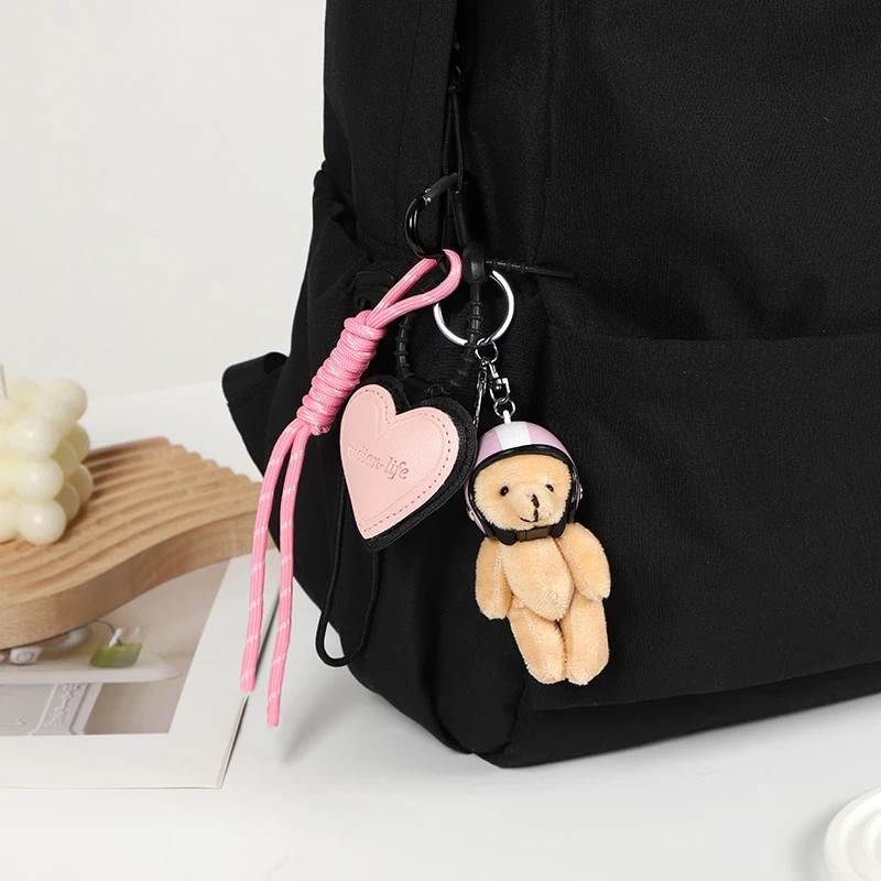 

New 1PC Cute Helmet, Bear Pendant, Bag Accessory, Motorcycle Bear Doll, Keychain, Small Pendant