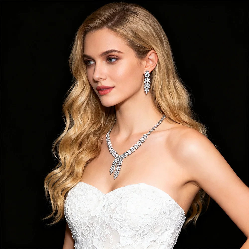 EIRALEE Exquisite Simple Women Jewelry Set 4 PCS Cubic Zirconia High Quality Saudi Arabia Bridal Wedding Jewellery Accessories