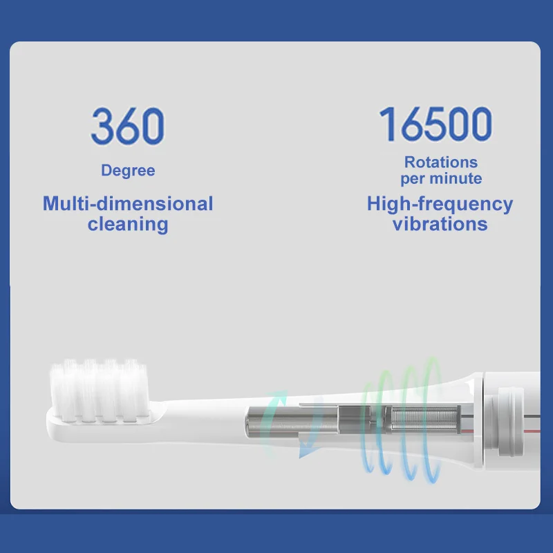 XIAOMI-Mijia T100 Escova de Dentes Elétrica Sônica Mi Smart Escova de Dente Impermeável IPX7 USB Recarregável para Escova de Branqueamento dos Dentes