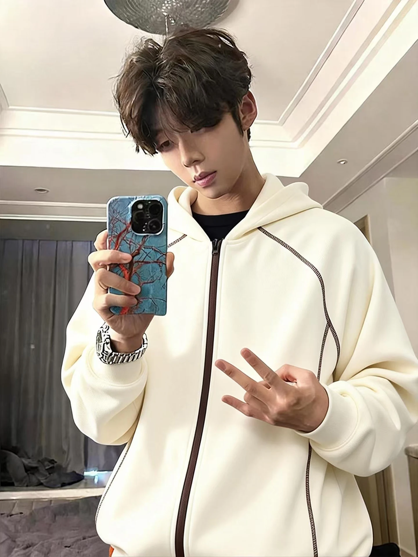 

Мужской демисезонный кардиган Militaria цвета хаки с капюшоном, повседневный топ для активного отдыха, с длинными рукавами, на молнии