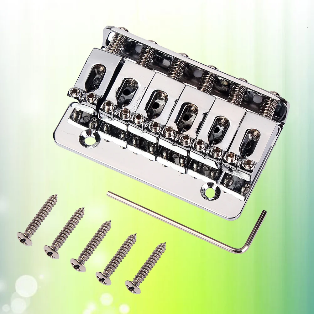 

6 String Electric Guitar Bridge 65Mm Solid Metal Bass Bridge For Jazz 4-Wire Drawing Board Top Load Guitar Tailpiece Instrument