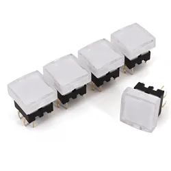 5Pcs TS26-2 Square 15x15mm 6Pin with LED Momentary SPST PCB Push Button Click Switch for Video Processor