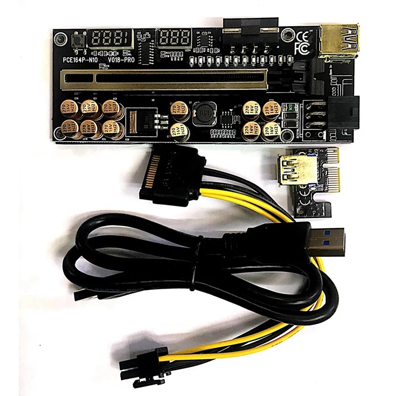 

VER018 PRO PCI-E Riser Card USB 3.0 Cable 018 PLUS PCI Express 1X To 16X Extender Pcie Adapter For BTC Mining