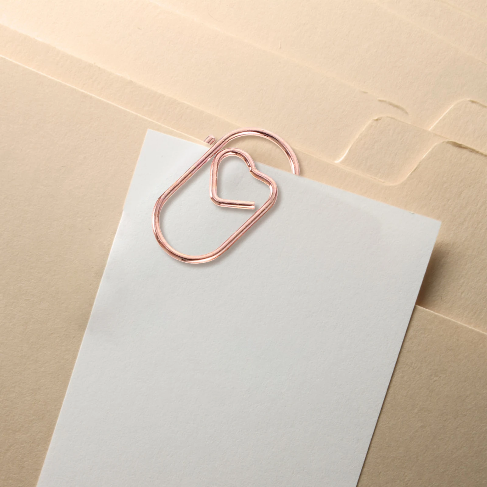 

100pcs Metal Mini Paper Clips Rose Gold Heart Shaped Craft Clips Small Decorative Office School Supplies Lightweight