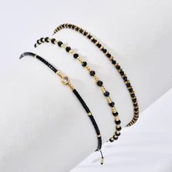 ZMZY Fashion Cute Stone Small Black Crystal Beads Bracelet Cubic Zirconia Charm Bracelet For Women Girl