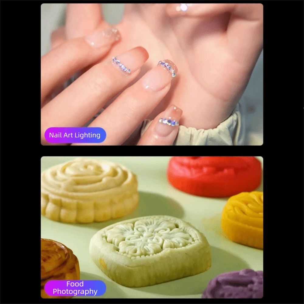 Practical Portable Selfie Fill Light RGB Three-color Adjustable Photography Lighting with Clamp Handheld LED Video Light Makeup