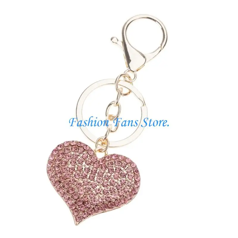 Heart Keychain with Sparkling Accent Lightweight Design Hanging Decoration