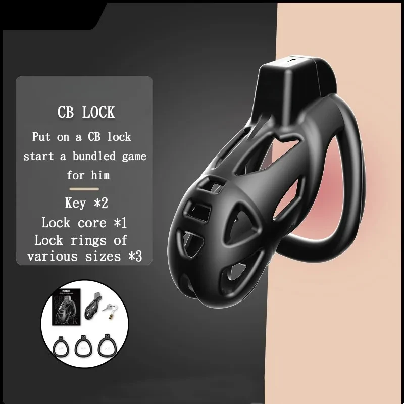 Gaiola de castidade masculina discreta, dispositivo de castidade sissy femboy com anéis de pênis de 3 tamanhos, brinquedo sexual adulto para homens