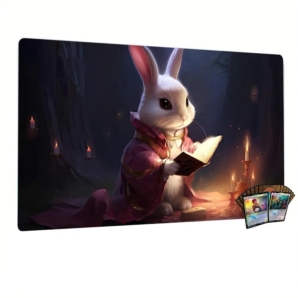 

Magician Rabbit Magic Party Game Mat Durable Rubber for MTG&TCG Games 35X60cm Mouse Pad Offices Desk Mats Party Friendly Design