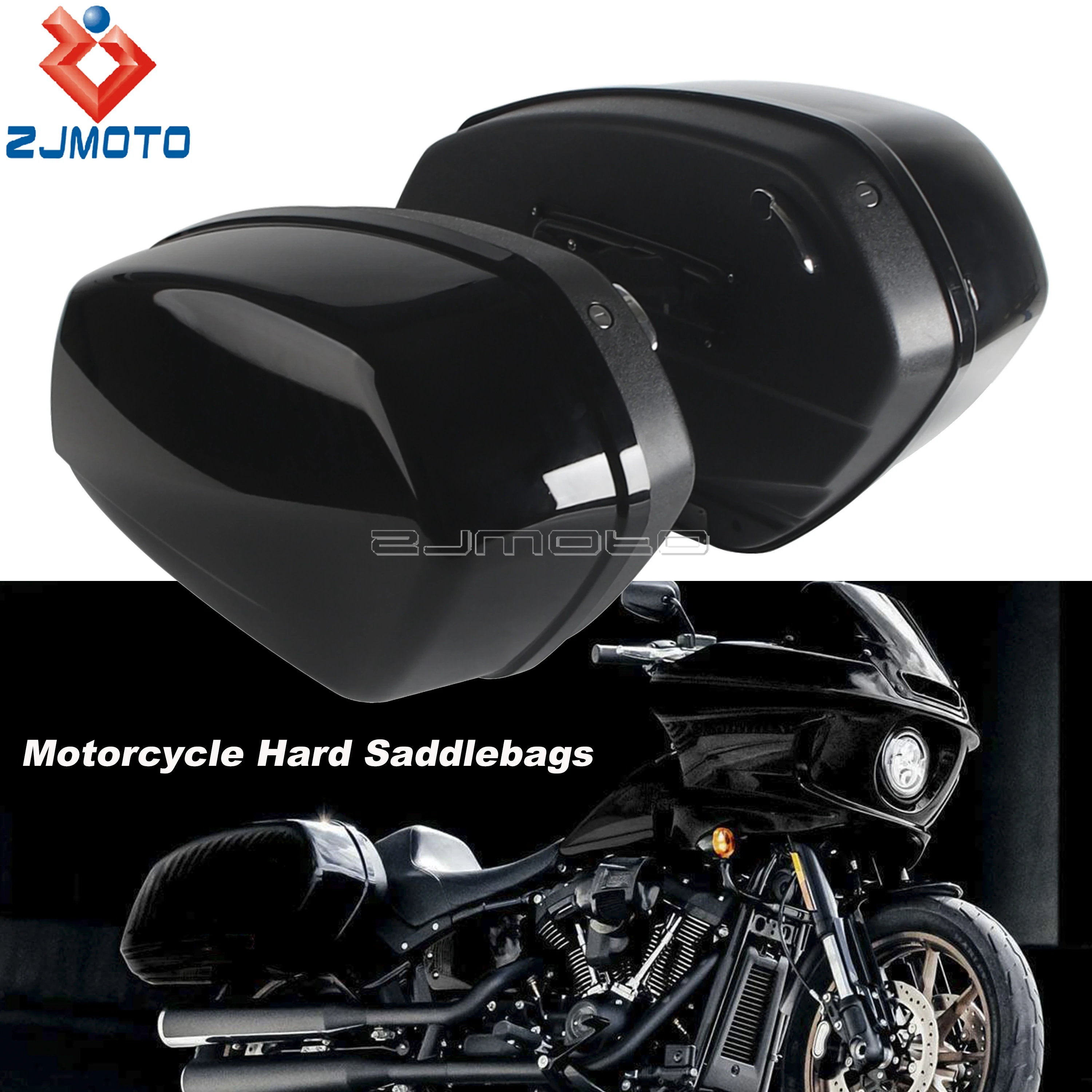 

Hard Saddlebag Trunk W/Docking Kit For Harley Softail Low Rider El Diablo FXRST 22 Low Rider FXLR 18-20 Side Luggage Boxes Case
