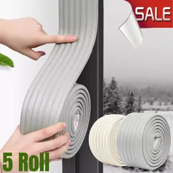5Roll Acoustic Foam  Window Sealing Strip Self-adhesive for Door Window Windproof Tape Door Serl Gap Air Leakage Filling Strip