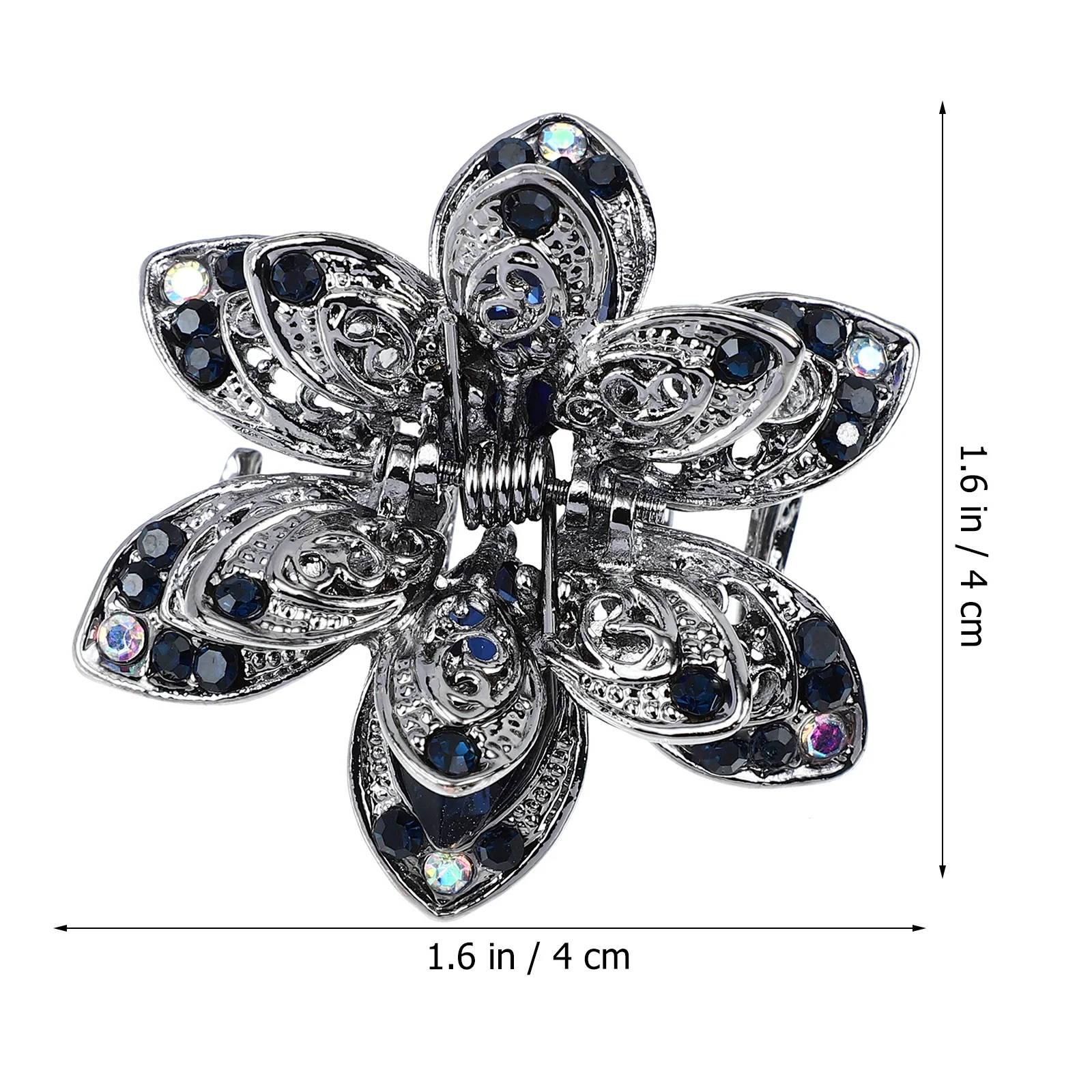 

2pcs Crystal Clips Alloy Claws Metal Crystal Hollow Jaw Clips Portable Lightweight Non-Slip Hair Claw Holders For Quick