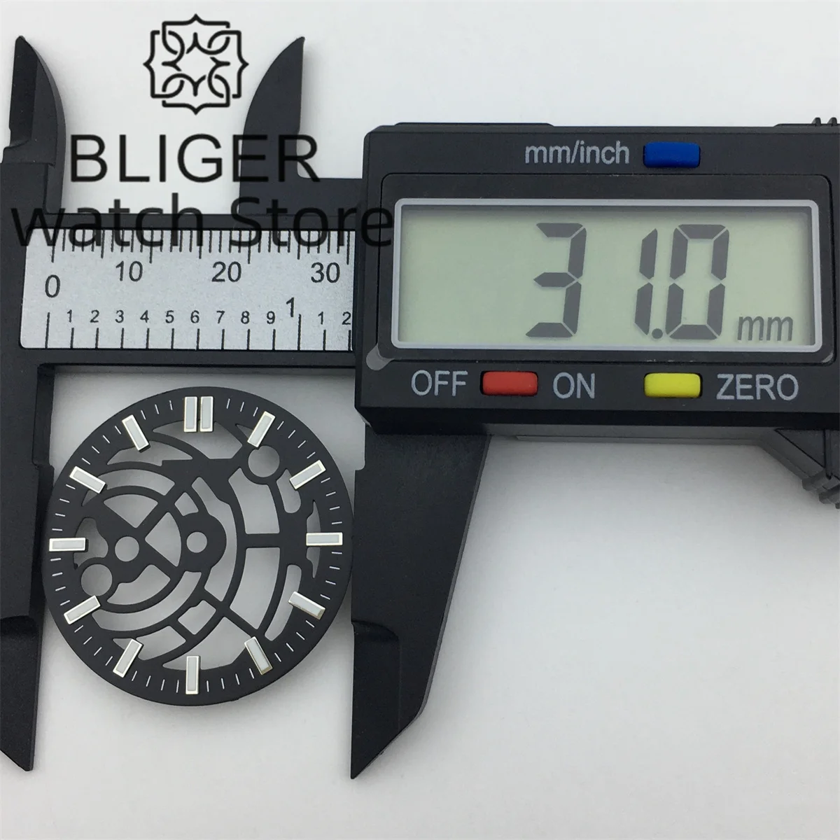 BLIGER-esfera luminosa negra de 31mm con movimiento NH70 NH72, piezas de repuesto para reloj de corona, 3 o 'clock/3,8 o 'clock/4,5 o 'clock