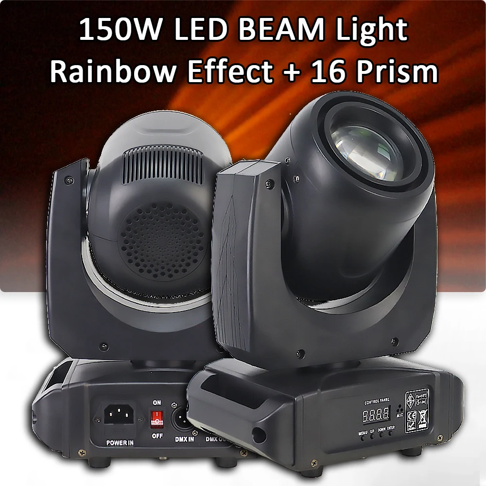 yuer led moving head light feixe 150w local 16 prismas rotativas dj dmx stage efeito de luz disco dj bar 01