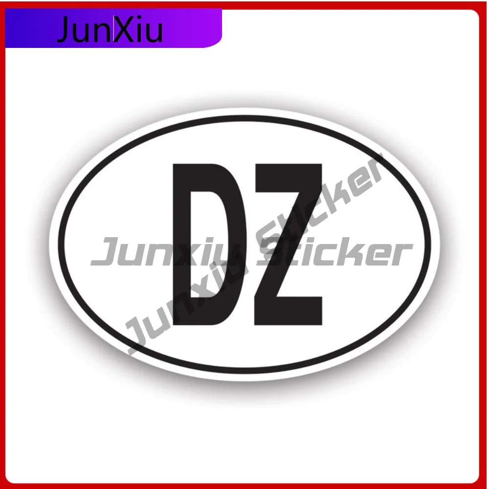 

Dz Algeria Country Code Oval Sticker Creative Decals Algerian Country Code Euro Ovals Cool Style Car Use Waterproof Vinyl Dec