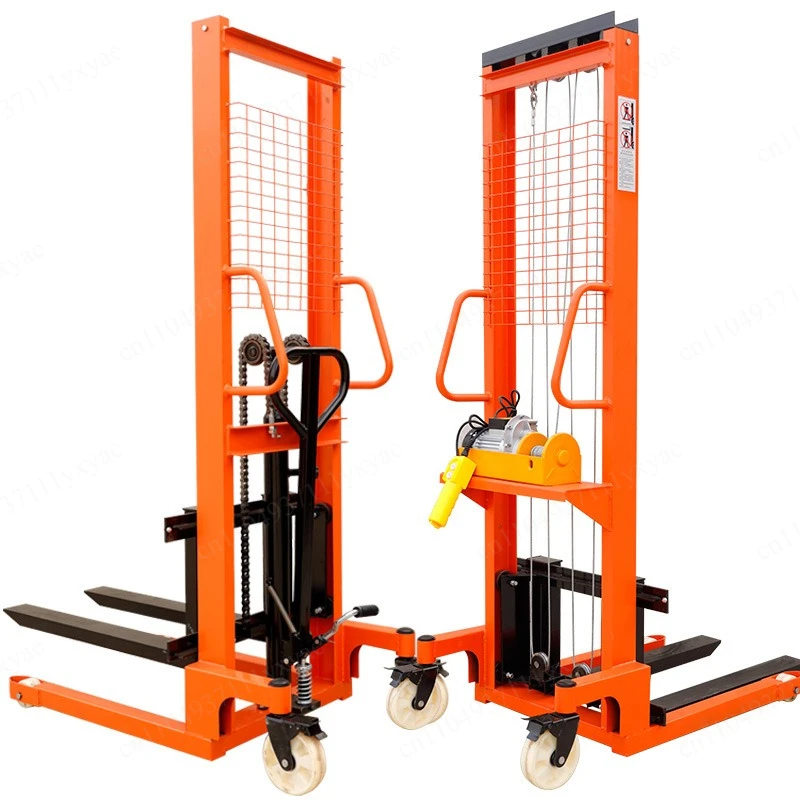 Manual hydraulic stack truck Semi-electric stack 2 tons electric fork Manual handling lift forklift
