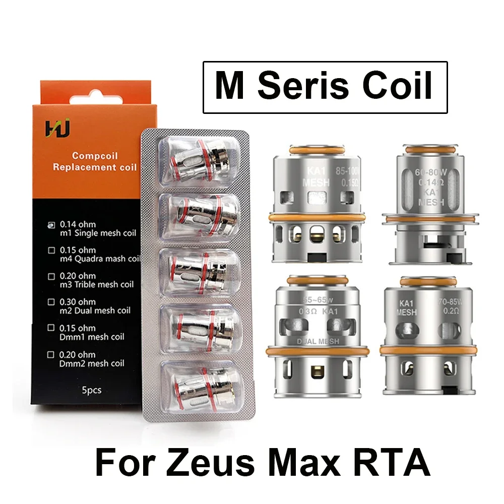 Zeus-Z Max 코일 M 시리즈, M 0,14 ohm 코일 0,3 ohm 듀얼 0,2 ohm 트리플 0,15 ohm 쿼드라 메쉬 코일